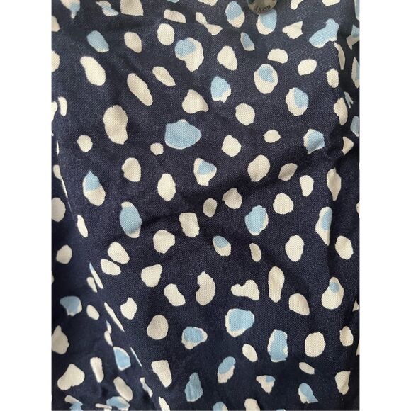 Roxy Medium Womens Blue and White Puff Sleeve Crop Top White Polka Dot - Picture 6 of 6